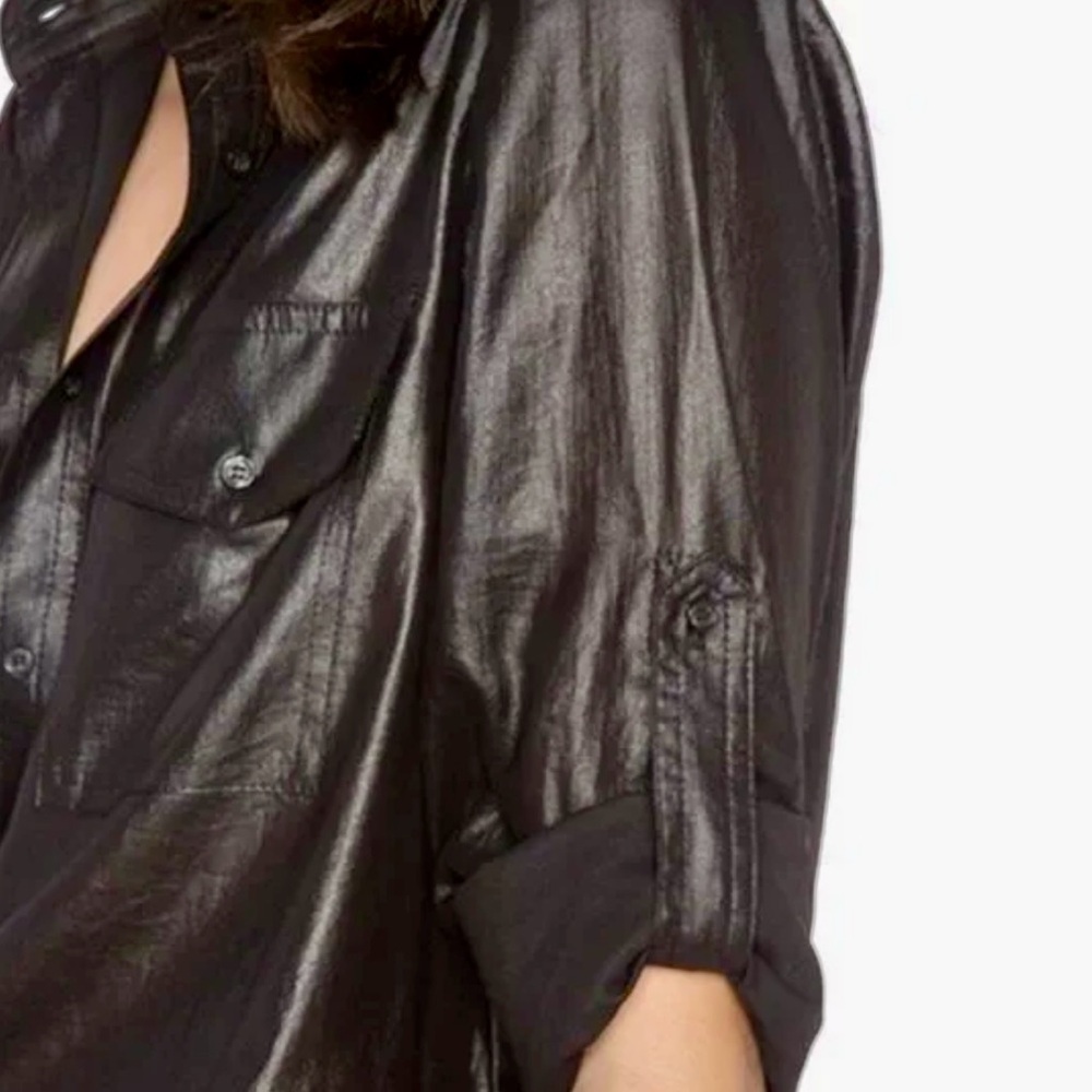 BCBGMaxAzria Minna Metallic Black Romper Size Small - Picture 9 of 11